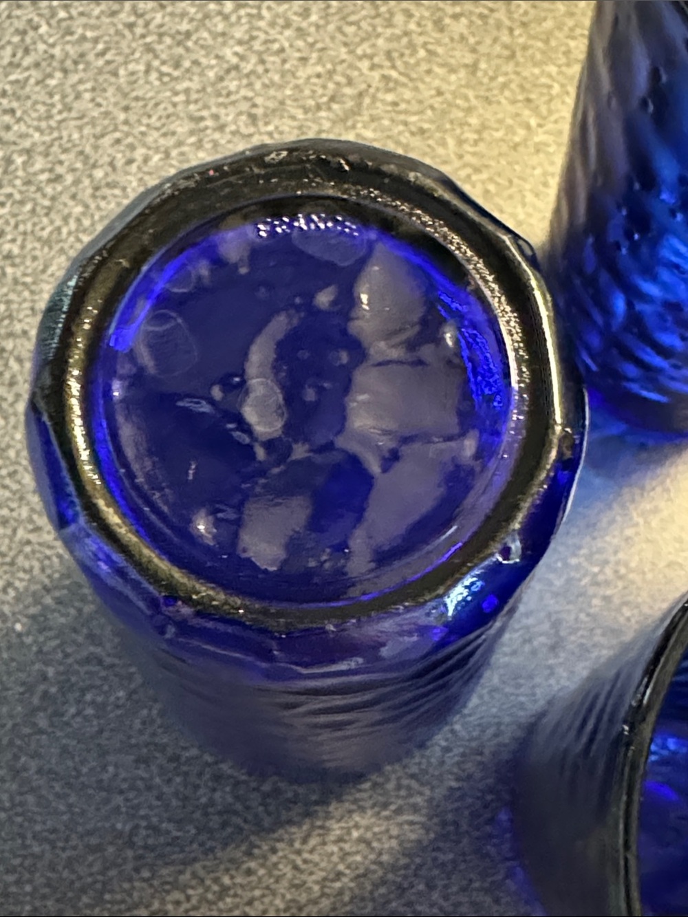 Cobalt Blue Textured Glass Tumbler Set - 4 Pack - Picture 4 of 4